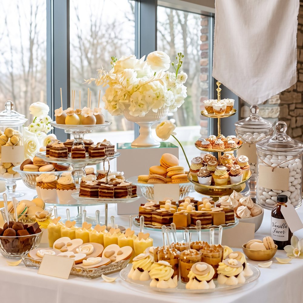 Candy bar în tonuri de vanilie și caramel